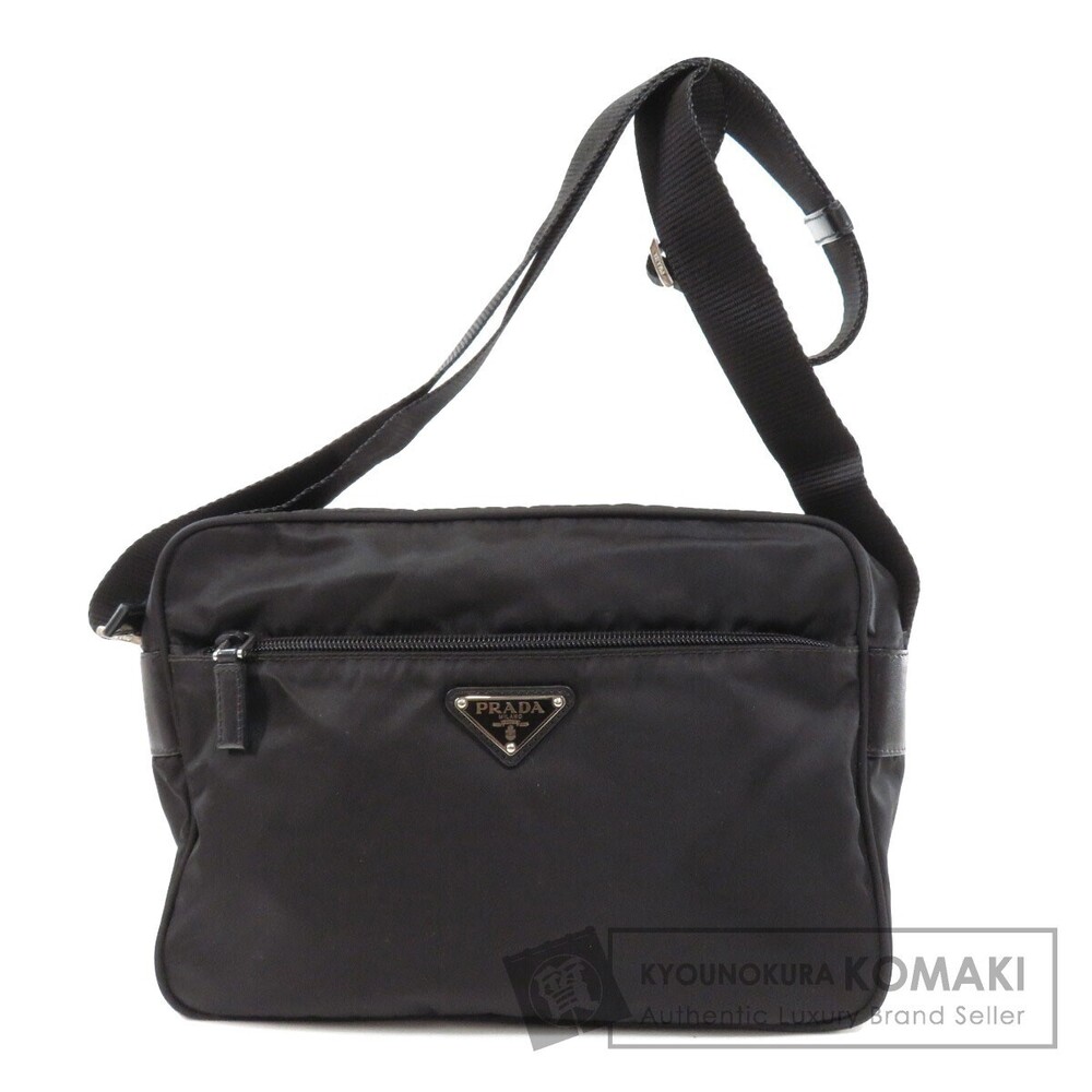 Prada logo plate Black Shoulder Crossbody bag